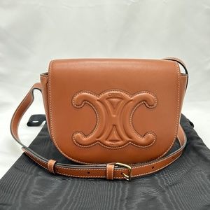 Celine Triomphe Folco Cuir in Smooth Calfskin - Tan